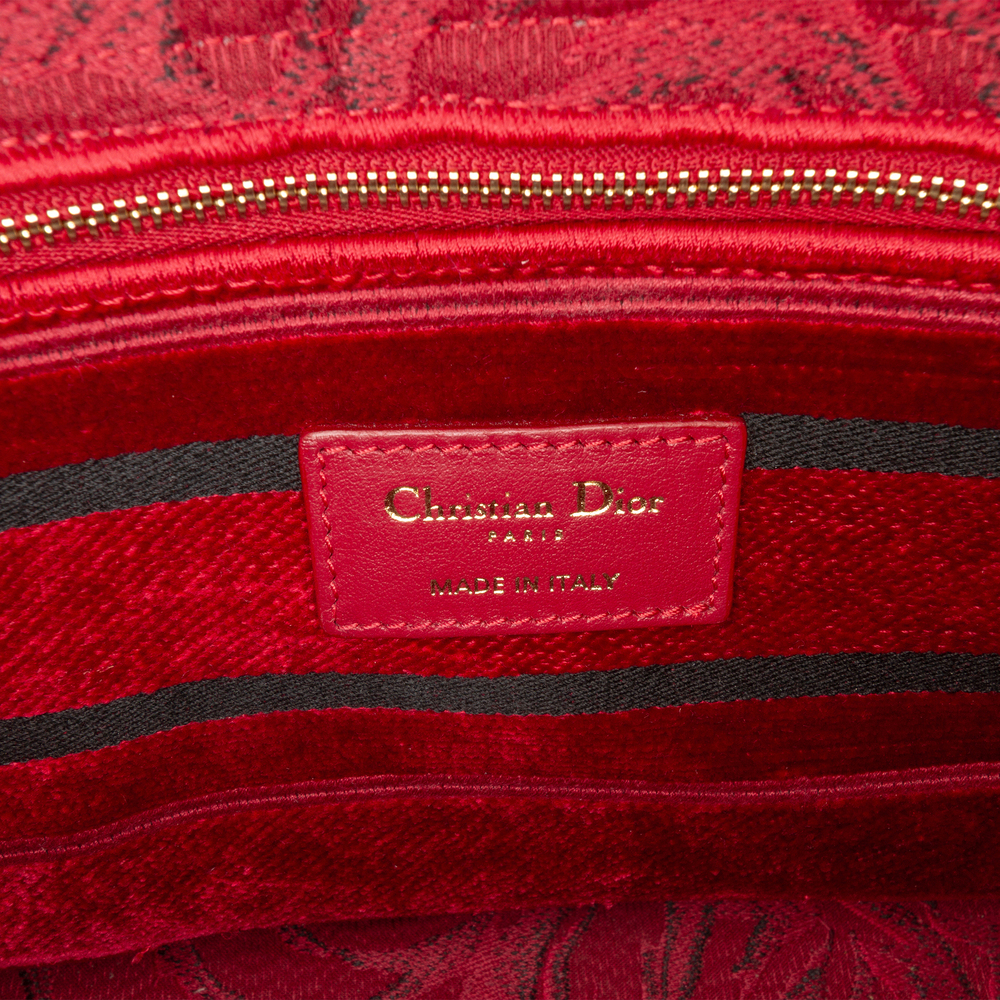 Pre-Loved Dior Medium Embroidered Velvet Roses Lady D Lite - Picture 5 of 12